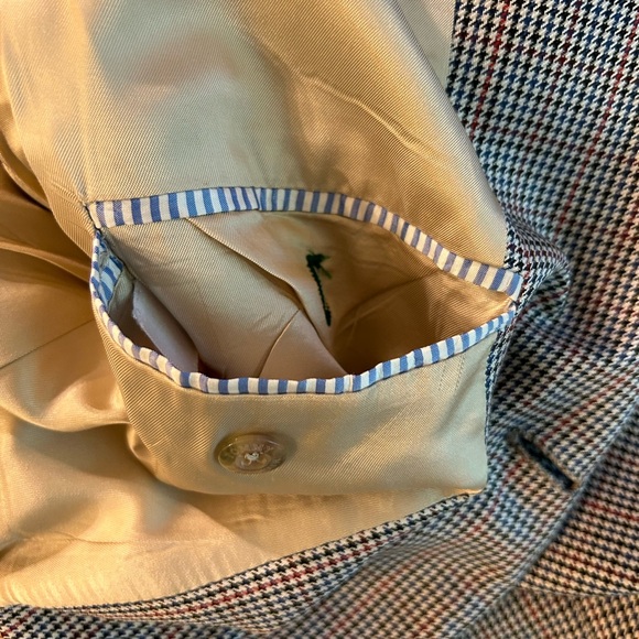 TOMMY HILFIGER MENS HOUNDSTOOTH WOOL AND SILK ACETATE LINING SPORT COAT SIZE 44R - Picture 6 of 9